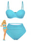 Ensemble bikini froncé taille haute uni années 1940