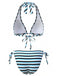 Rayé Dos-Nu Noué-Up Tankini Ensemble Bleue Années 1940 3
