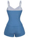 Maillot de bain rayé bleu poches et fronces années 1940