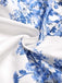 Robe Longue Bustier à Baleines Étagée Florale Bleue Années 1930