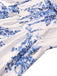 Robe Longue Bustier à Baleines Étagée Florale Bleue Années 1930