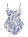 Rose Pêche Maillot de Bain Une Pièce Uni à Volants Dos Nu années '40 5
