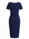 [Prévente] Robe Tricoté Col Claudine Bleue Années 1960 4