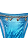 Bleu Métallisé Coquillage Halter Ensemble Bikini Années 1980 5