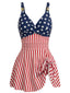 [Prévente] Maillot de Bain Une Pièce Rayé Bleu et Rouge Années 1940