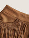 Short à Franges en Daim Vintage Marron Années 60
