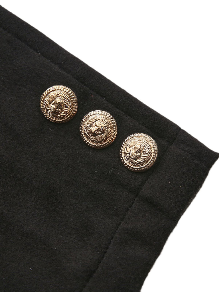 Veste courte noire en fausse laine unie années 1940