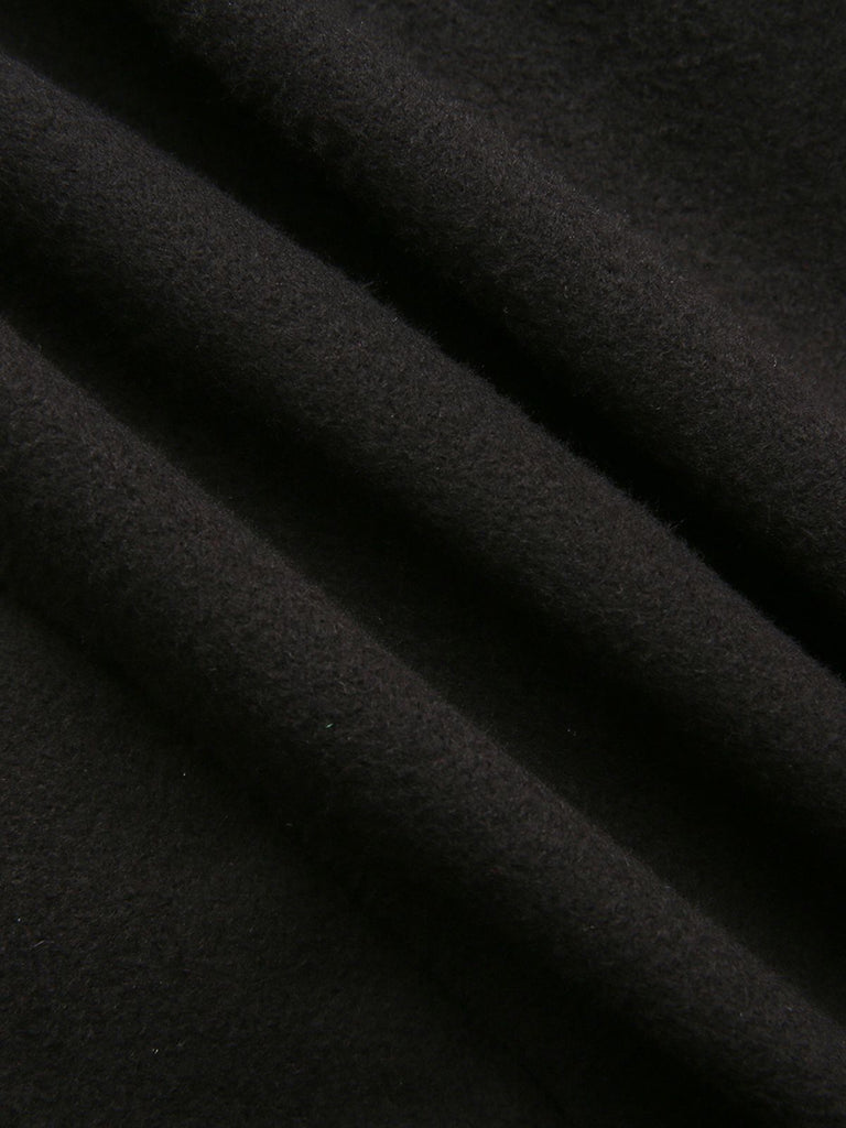 Veste courte noire en fausse laine unie années 1940