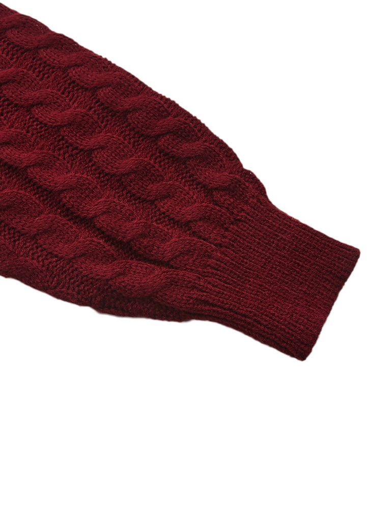 Robe pull manches lanternes en maille unie des années 1940