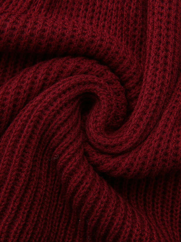 Robe pull manches lanternes en maille unie des années 1940