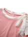 Robe moulante nœud et col rond colorblock années 60