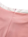 Robe moulante nœud et col rond colorblock années 60