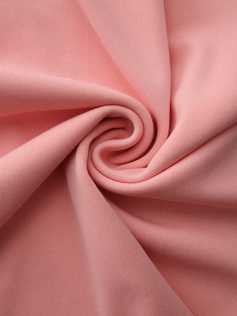 Robe moulante nœud et col rond colorblock années 60