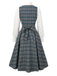 [Prévente] 2PCS Robe gris à volants et chemisier en coton années 1950