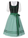 [Prévente] 3PCS Robe noire carreaux à pois en coton et haut années 1950
