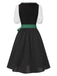 [Prévente] 3PCS Robe noire carreaux à pois en coton et haut années 1950