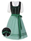 [Prévente] 3PCS Robe noire carreaux à pois en coton et haut années 1950