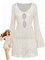 Cache-maillot bohème ajouré au crochet années 1970