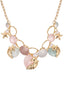 Collier vintage coloré coquillage et étoile de mer
