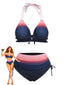 Ensemble bikini dos nu ombré taille haute froncé années 1950