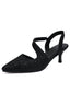 Chaussures bureau vintage à bout pointu et talons chaton scintillants