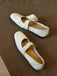 Chaussures Mary Jane Plates en Fausse Peau d'Agneau avec Fleurs 3D Amovibles 2