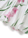 Robe longue blanche sans manches à col rond et imprimé floral années 1930