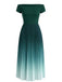 Green dress with a gradient effect on a white background
