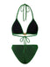Back: Green 1940s Solid Starfish Sequined Bikini Set, elegant vintage style, perfect for vintage fashion lovers