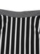 Jupe longue à rayures taille haute noire et blanche années 1930
