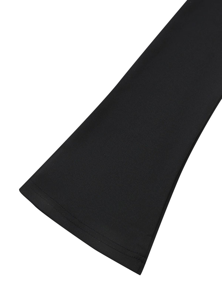 Robe sirène noire à capuche croisée en dentelle style gothique des années 1970