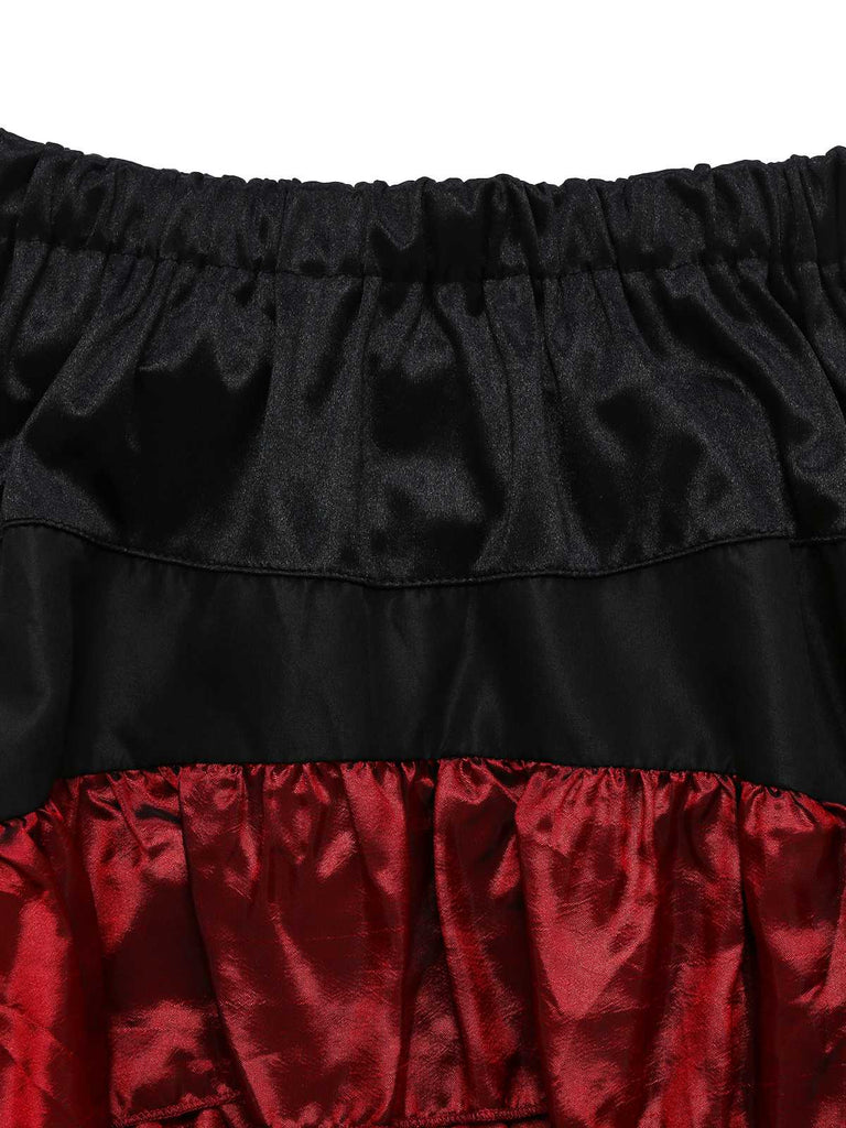 2PCS Costume de gitane d'Halloween à volants des années 1980