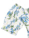 Robe verte et bleu à nœud papillon fleuri des années 1940