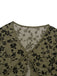 Cardigan transparent à lacets et imprimé botanique des années 1980