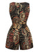 Combishort multicolore imprimé floral style bohème des années 1970