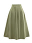 Jupe midi trapèze unie verte années 1980
