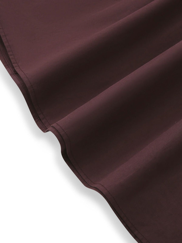 [Prévente] Robe carreaux vichy marron dos nu lacé et volants années 1950