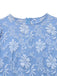 Robe bleu clair marguerites à manches bouffantes années 1960