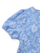 Robe bleu clair marguerites à manches bouffantes années 1960