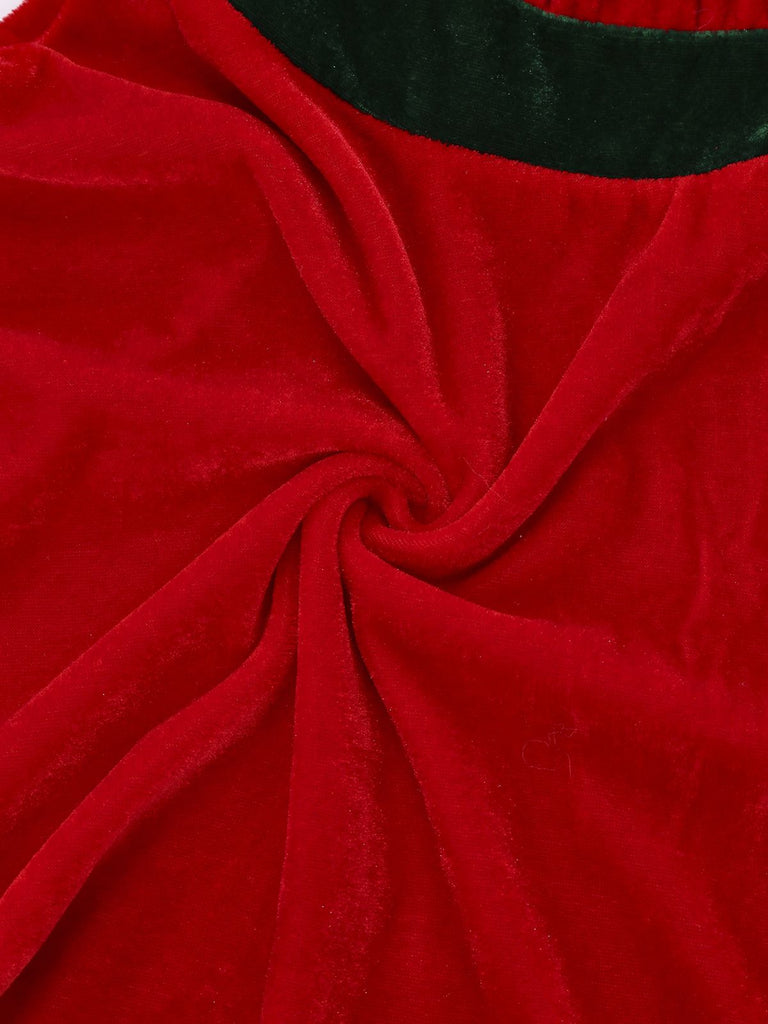 Ensemble robe Jovie rouge lutin de Noël années 1970