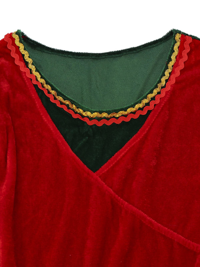 Ensemble robe Jovie rouge lutin de Noël années 1970