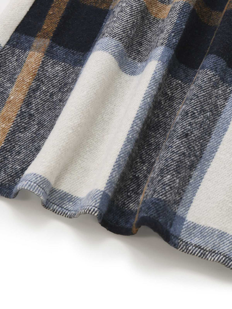 Robe-chemise carreaux multicolores avec ceinture années 1960