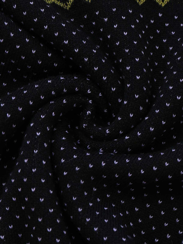 Robe pull noire à pois style fantôme d'Halloween des années 1960