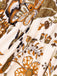 Robe fleurie style bohème couleur caramel des années 1970