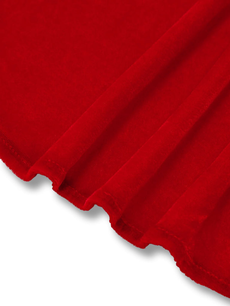 Cape patchwork en velours et dentelle unie des années 1950