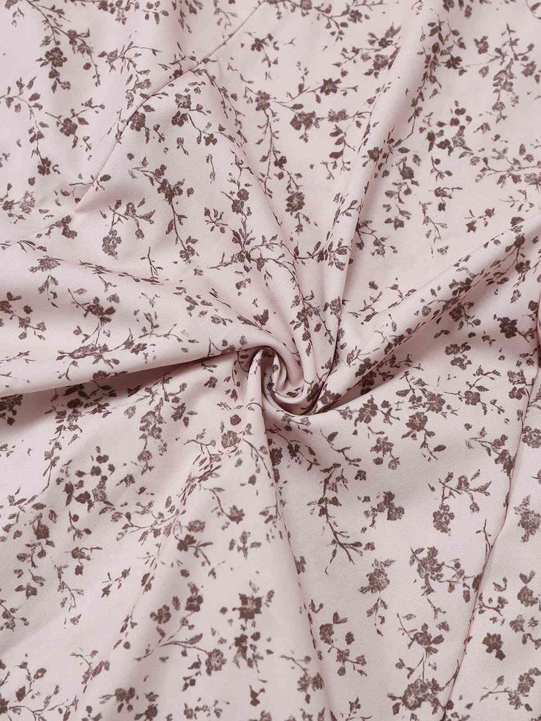 Robe multicolore à fleurs col en V et ourlet à volants irréguliers des années 1940