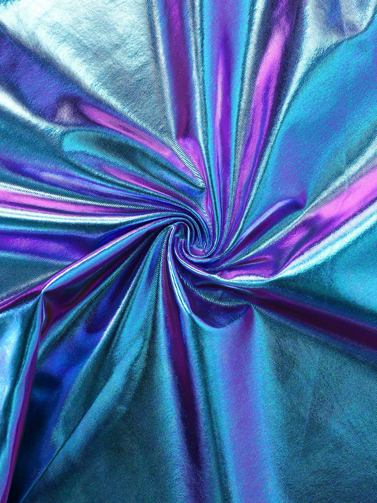 Robe mini de soirée futuriste métallisée années 1980