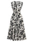 Robe mi-longue à fleurs à manches courtes années 1970