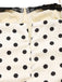 Robe moulante blanche à pois dentelle années 1960