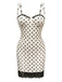 Robe moulante blanche à pois dentelle années 1960